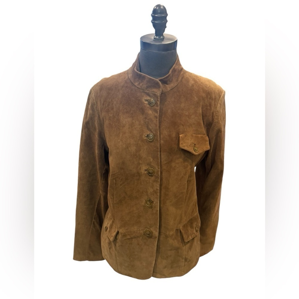 Kate Hill Suede Jacket Tan Size 14